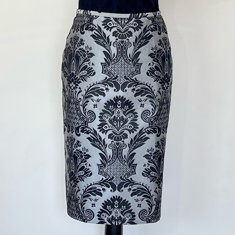 Ann Taylor LOFT Black Gray Parsley Skirt Size 6